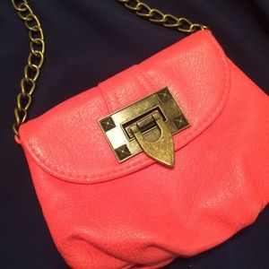 Mini Clutch Crossbody/ Coral red
